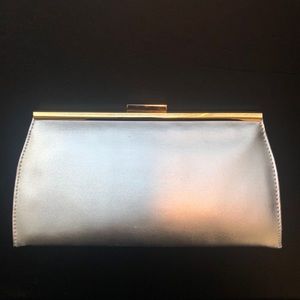 CNKW Silver Satin Evening Bag